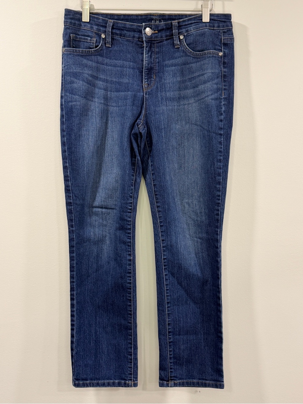 new directions Women's Straight Leg Jeans in Dark Blue Wash Size 12P